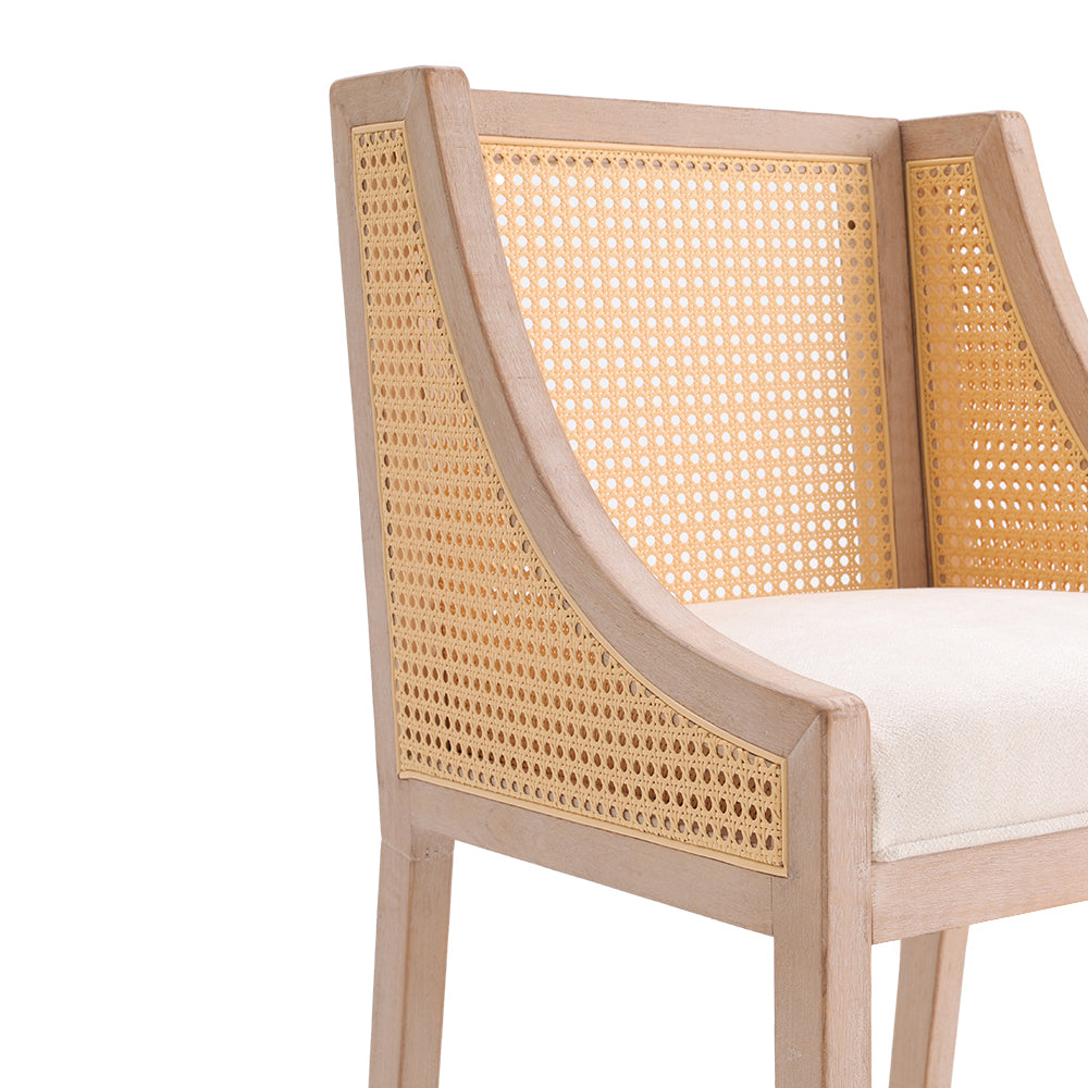 Set Of 2 Modern Upholstered High Bar Stools | Beige