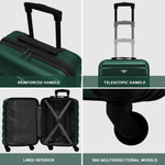 55x40x20cm Lightweight Luggage Hard Shell Cabin Suitcase 60+ Airlines Approved - Carry On Case - 4 Wheels | 55 x 40 x 20cm | Forest Green