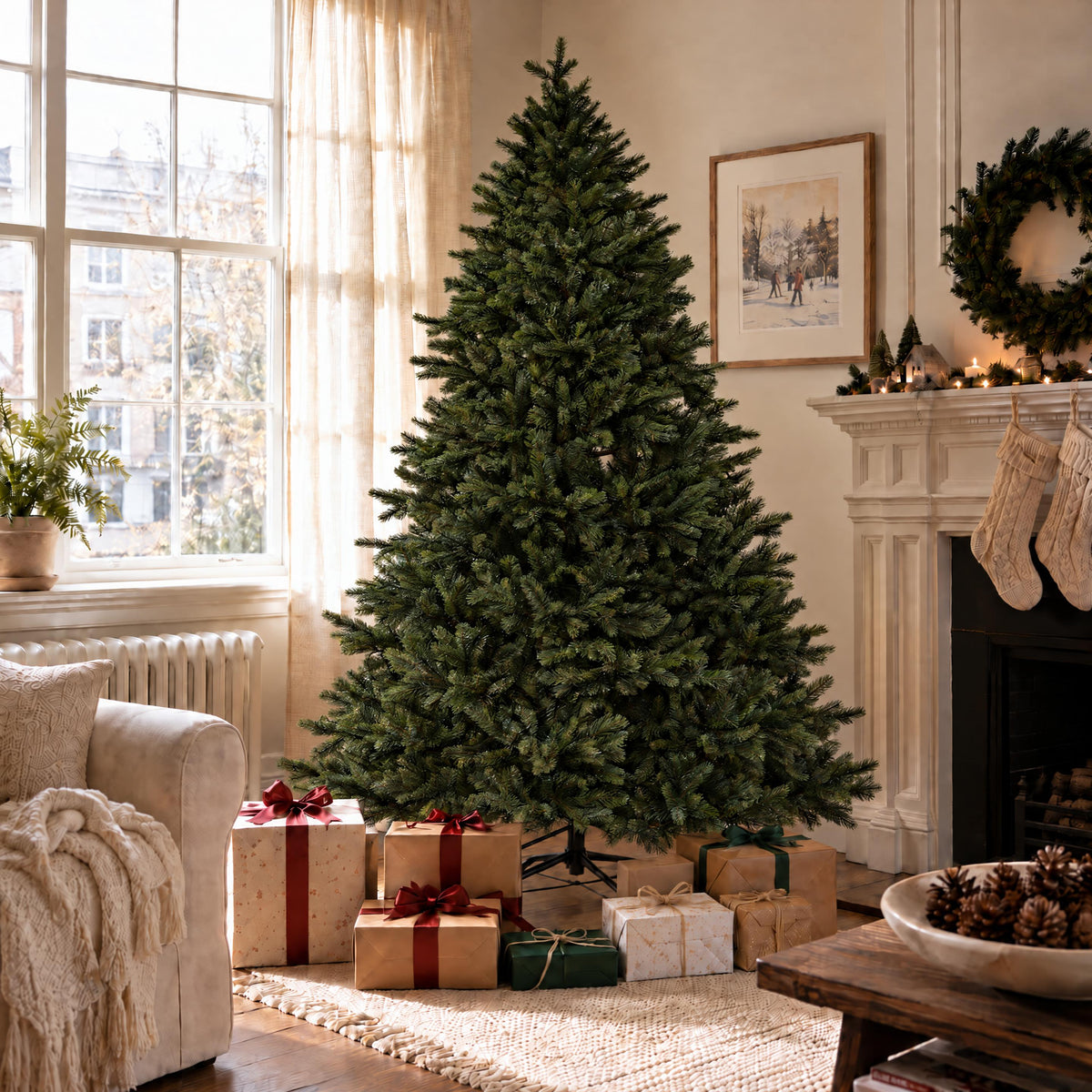 Artemis Home Brackenholt Pre-lit Pvc Artificial Christmas Tree - Warm White Leds