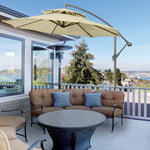2.7m Cantilever Banana Parasol W/ Double Tier Canopy | Beige