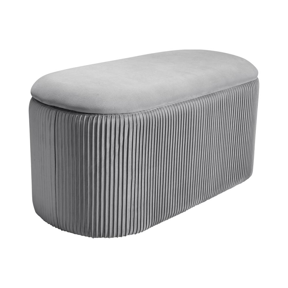 Modern Pleated Storage Ottoman – Lift-up Lid Footstool And Storage Bench, 78 X 38 X 38 Cm