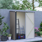 5ft X 3ft Metal Lean To Garden Shed With Lockable Door