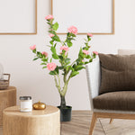 95cm Potted Artificial Plants Camellia Flower Pink