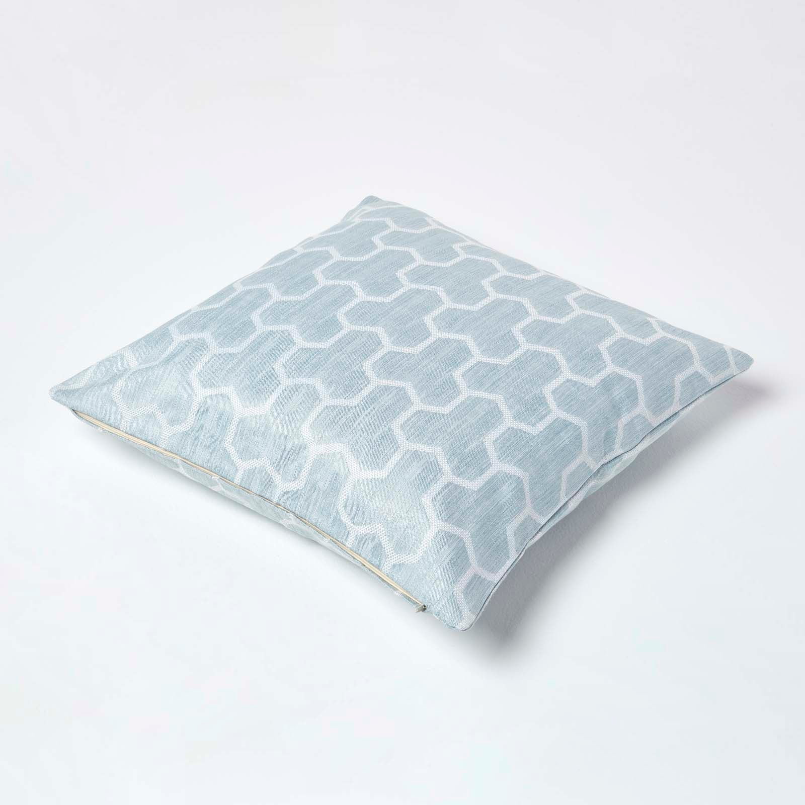 Geometric Jacquard Cushion Cover | 45cm x 45cm | Blue