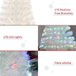 Pre-lit Artificial Christmas Tree Fibre Optic Xmas Decoration | 4ft | White