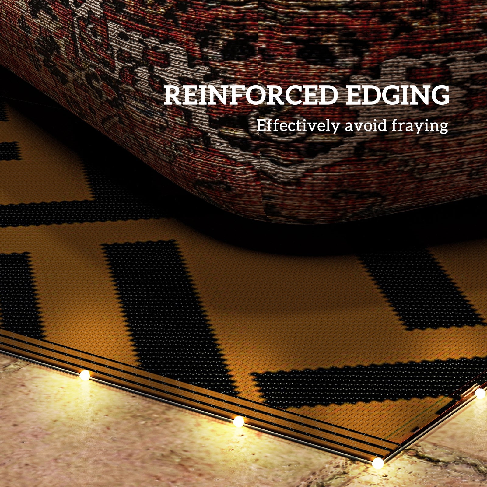 Rug W/ Led Light And Carry Bag 182x274cm Brown/black