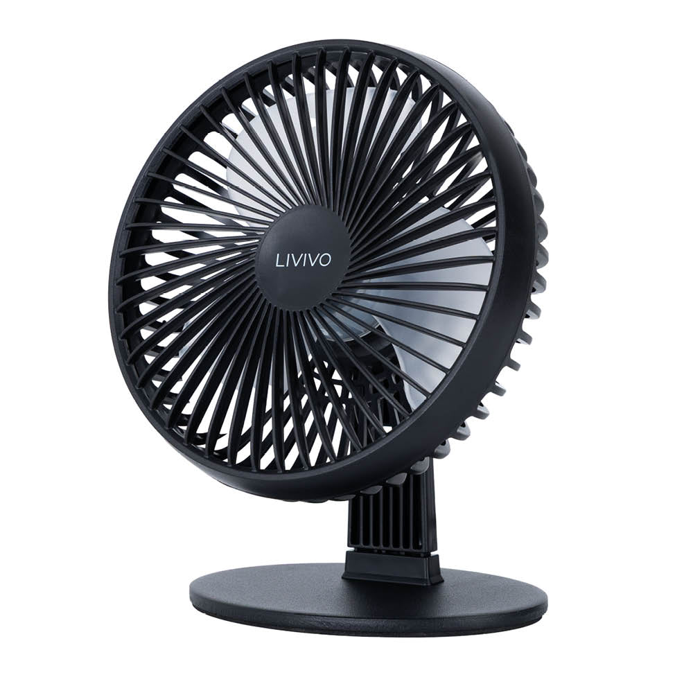 Livivo Compact Desktop Usb Fan 6 Inch Steel Base Cooling Black