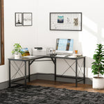 Corner L-shape Desk Computer Pc Workstation Writing Table | Black
