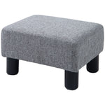 Chic Linen Fabric Footstool Ottoman Cube 4 Plastic Legs | One Size | Gray