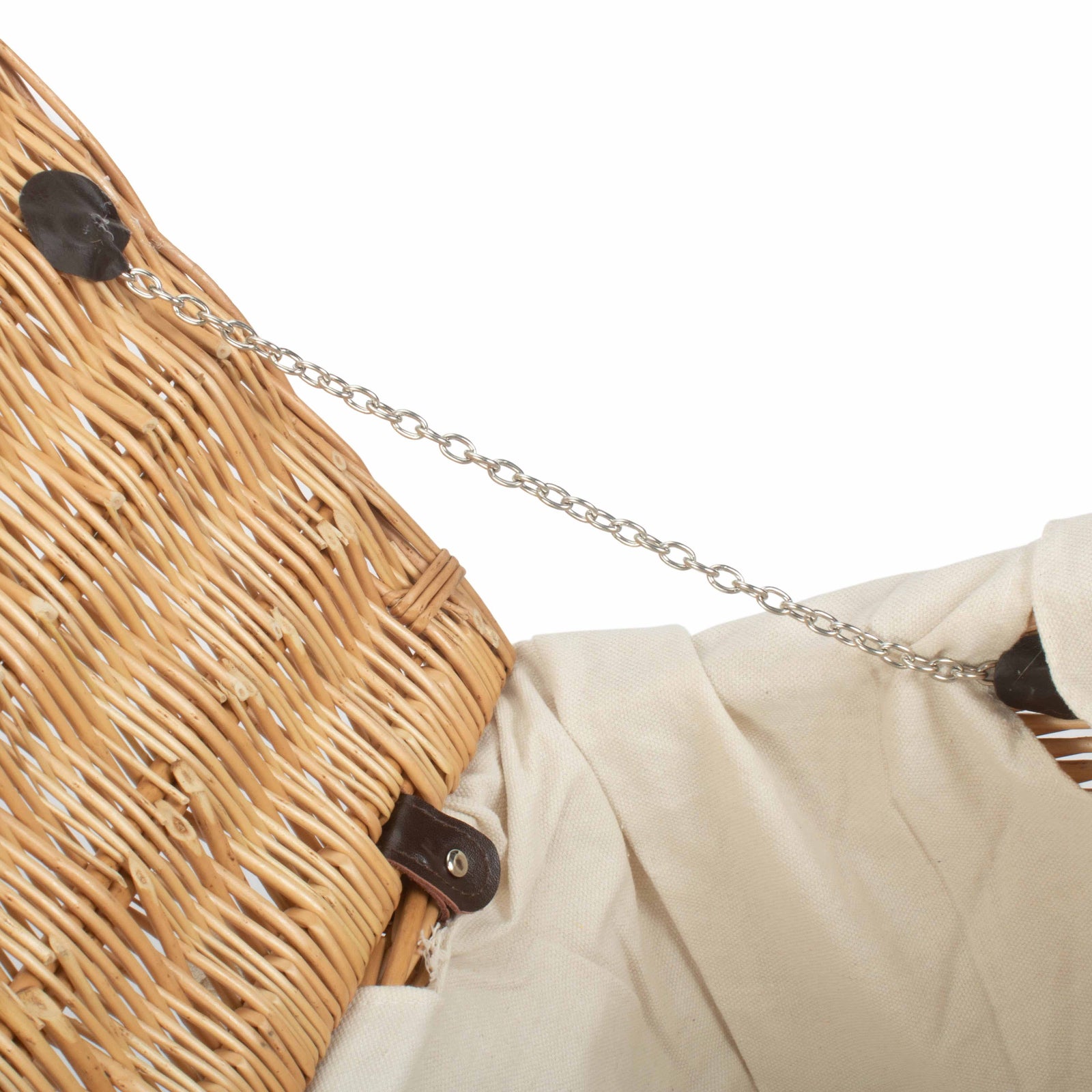 Wicker 55cm Buff Empty Picnic Basket Unlined | White