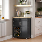Kitchen Trolley, Rolling Island Storage Cart With Drawer, Black