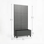 Metal Privacy Screen With Plant Pot - Slat | Anthracite Grey
