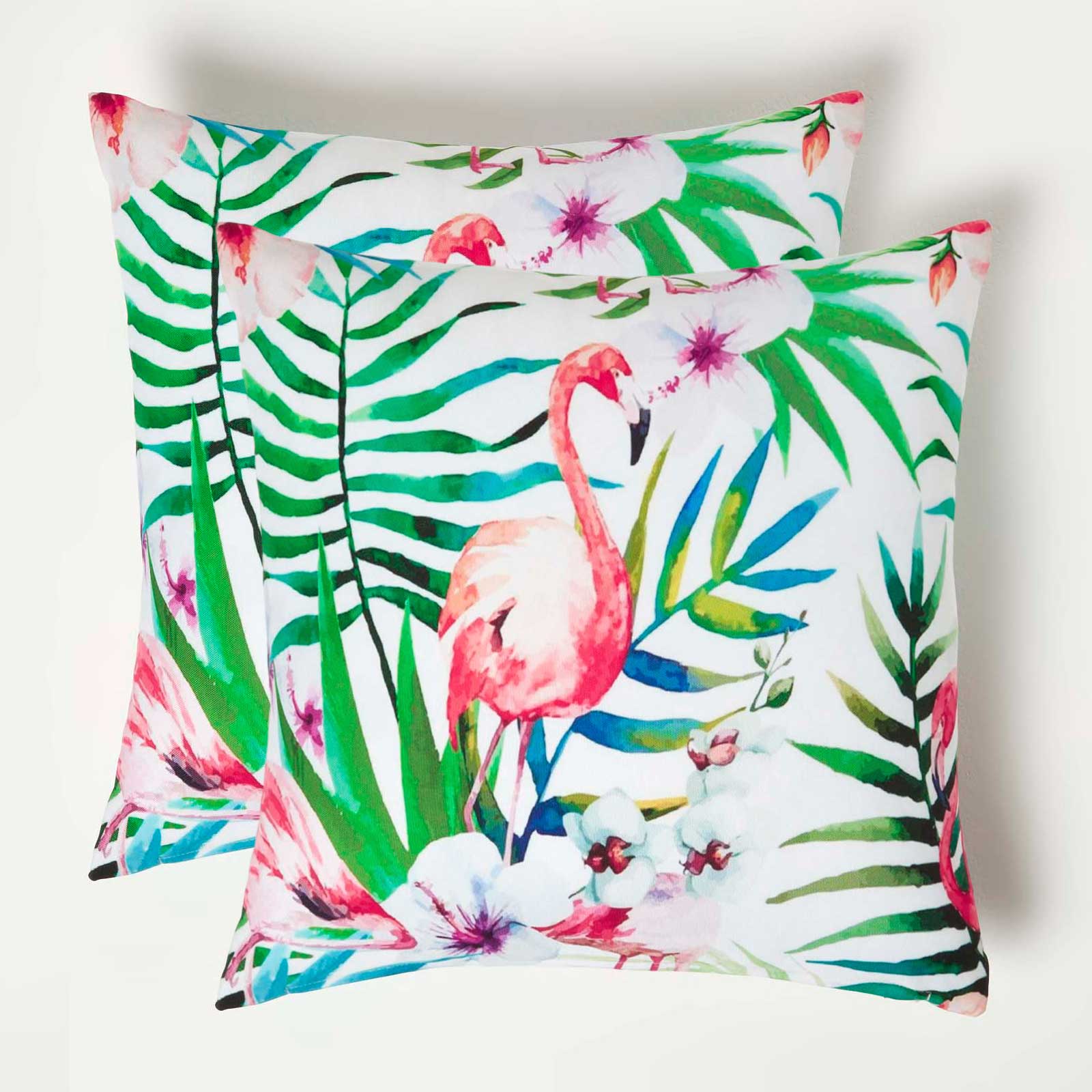 Pink Flamingo Outdoor Cushion 45 X 45 Cm, Set Of 2 | 45cm x 45cm | Pink