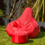 Recliner Indoor Outdoor Bean Bag Chair & Pouffe Chair | Red