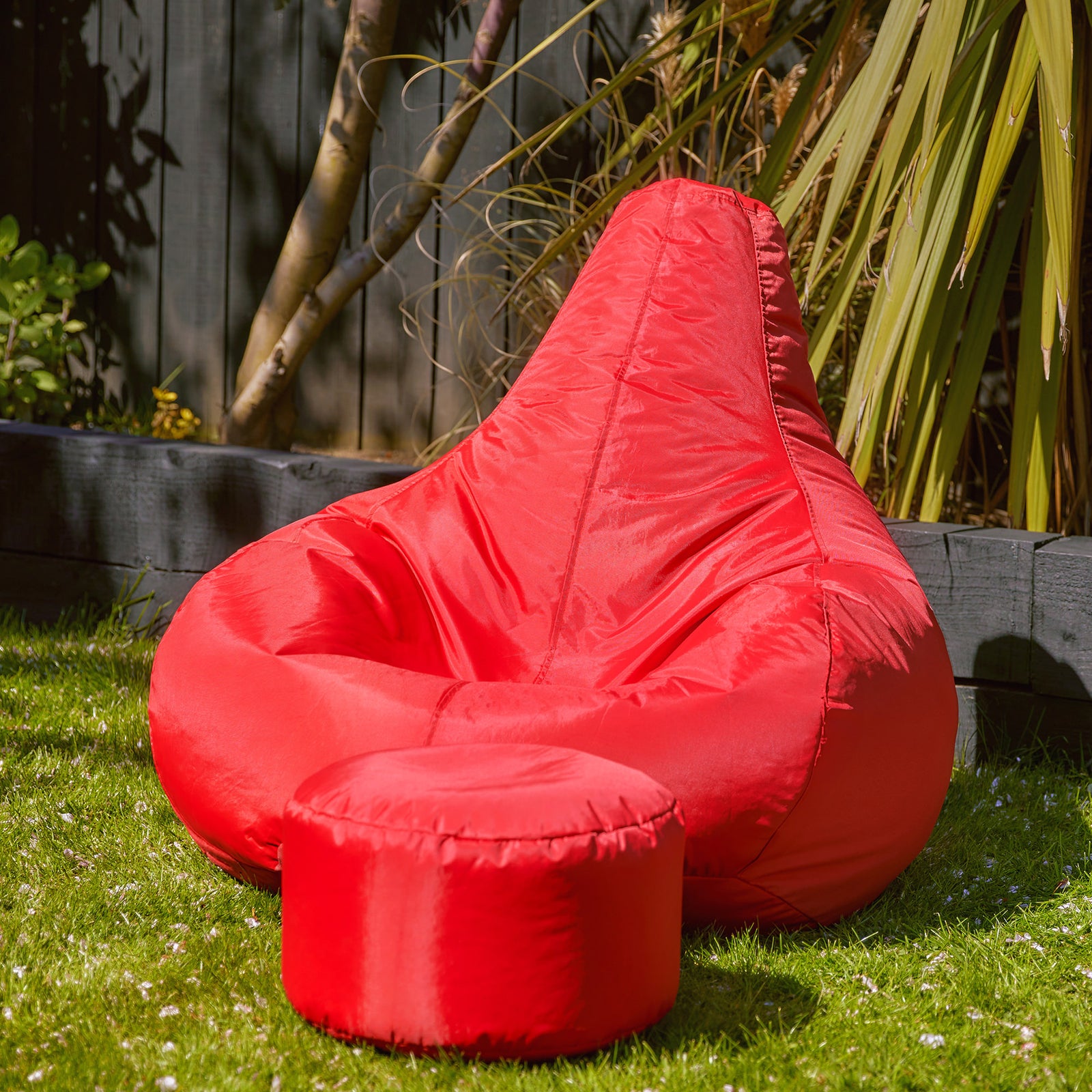 Recliner Indoor Outdoor Bean Bag Chair & Pouffe Chair | Red