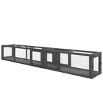 Cat Tunnel, 250cm Extra Long Wooden Cat Play Tunnel With 8 Doors Grey