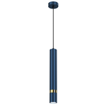 Joker Contemporary Pendant Lamp 1xgu10 Hand Made Cylindrical Style Light | Blue & Gold