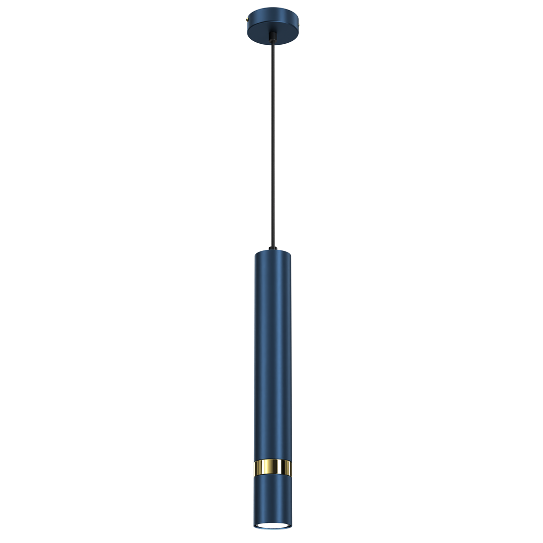 Joker Contemporary Pendant Lamp 1xgu10 Hand Made Cylindrical Style Light | Blue & Gold