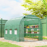Walk-in Greenhouse With Shelves, Green House With Mesh Windows