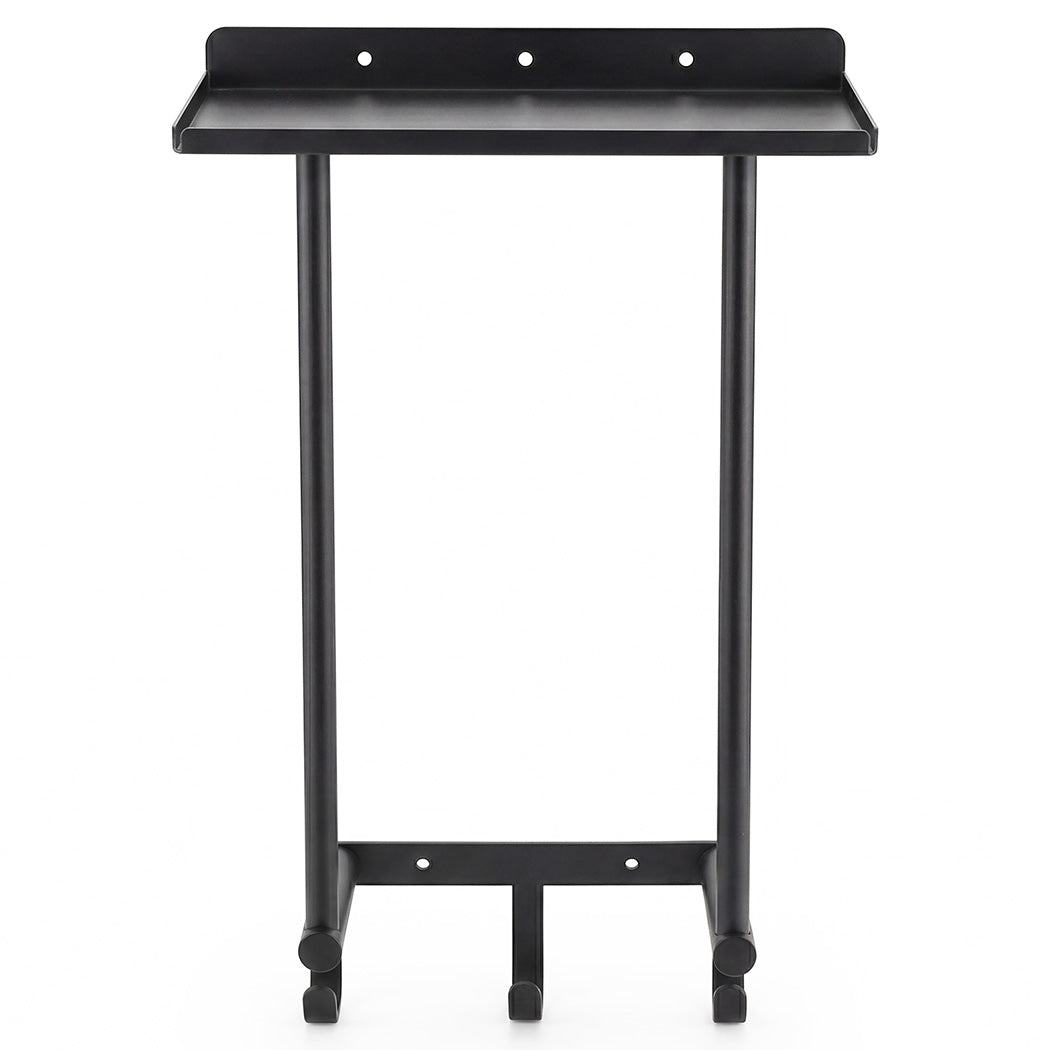 Towel Rack Wall Mounted Shelf Bathroom Storage Holder With Hooks Black | Black