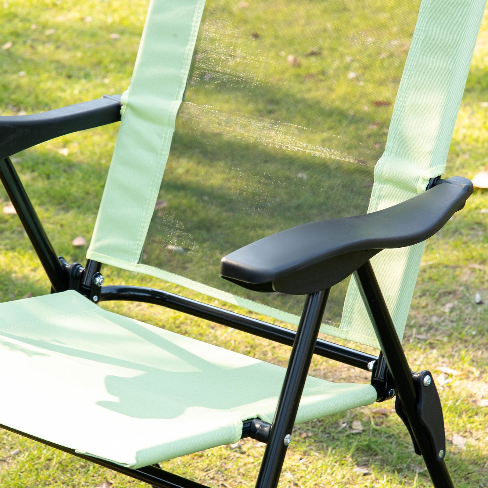 Garden Chairs Set Of 2 Folding Camping Chair Recliners | Green