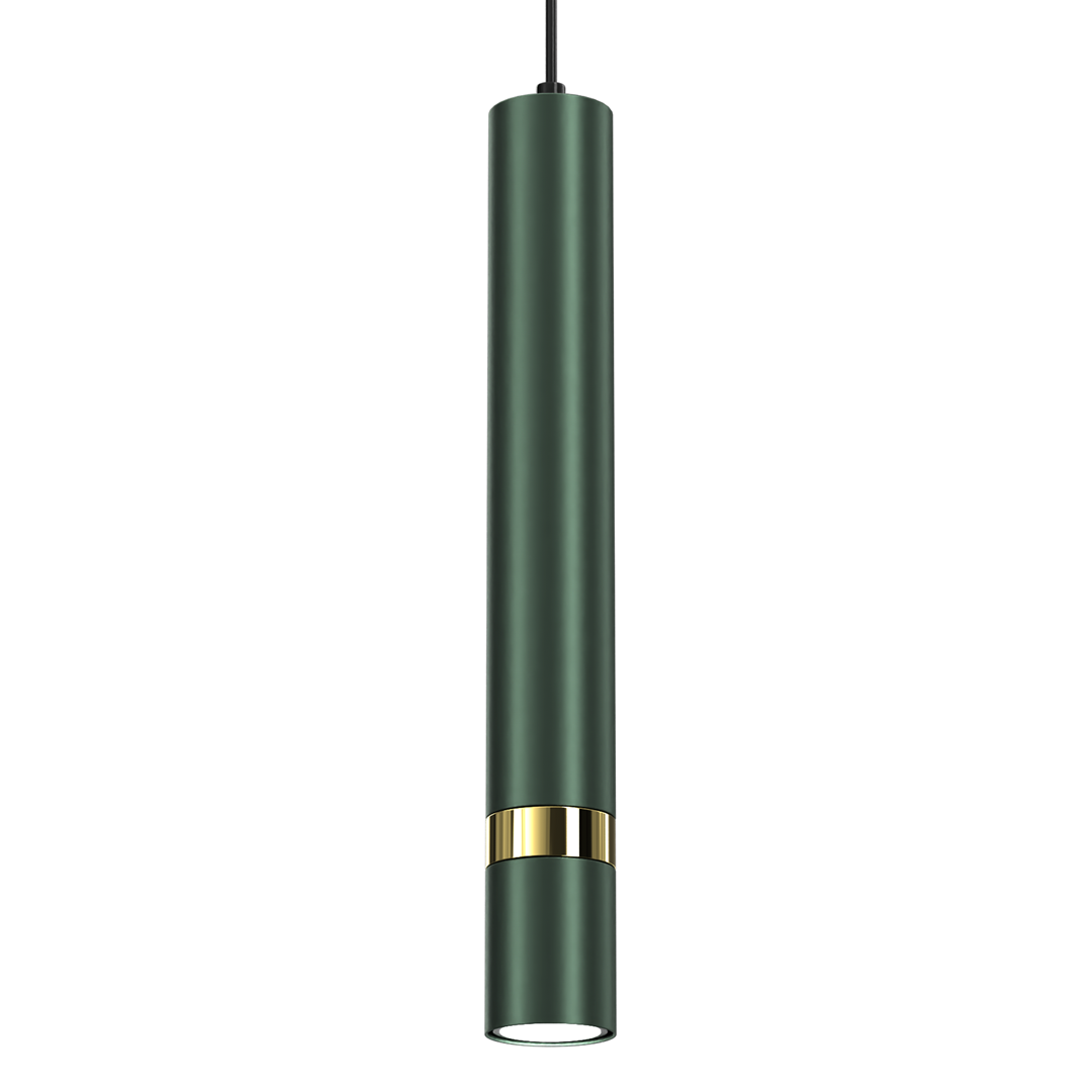 Joker Contemporary Pendant Lamp 1xgu10 Hand Made Cylindrical Style Light | Green & Gold