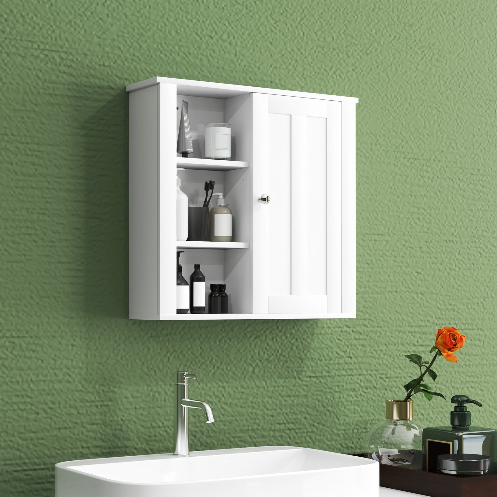 Modern Wall Mounted Bathroom Cabinet With Adjustable Shelves