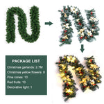 270cm Spruce Artificial Greenery Christmas Garland With 50 Led Warm White Lights | Yellow