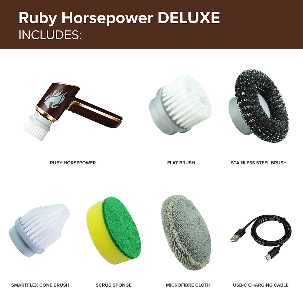 Horsepower Deluxe – Handheld Portable Rechargeable Power Scrubber