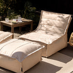 Dolce Indoor Outdoor Bean Bag Lounger And Footstool Beige Patio Chairs