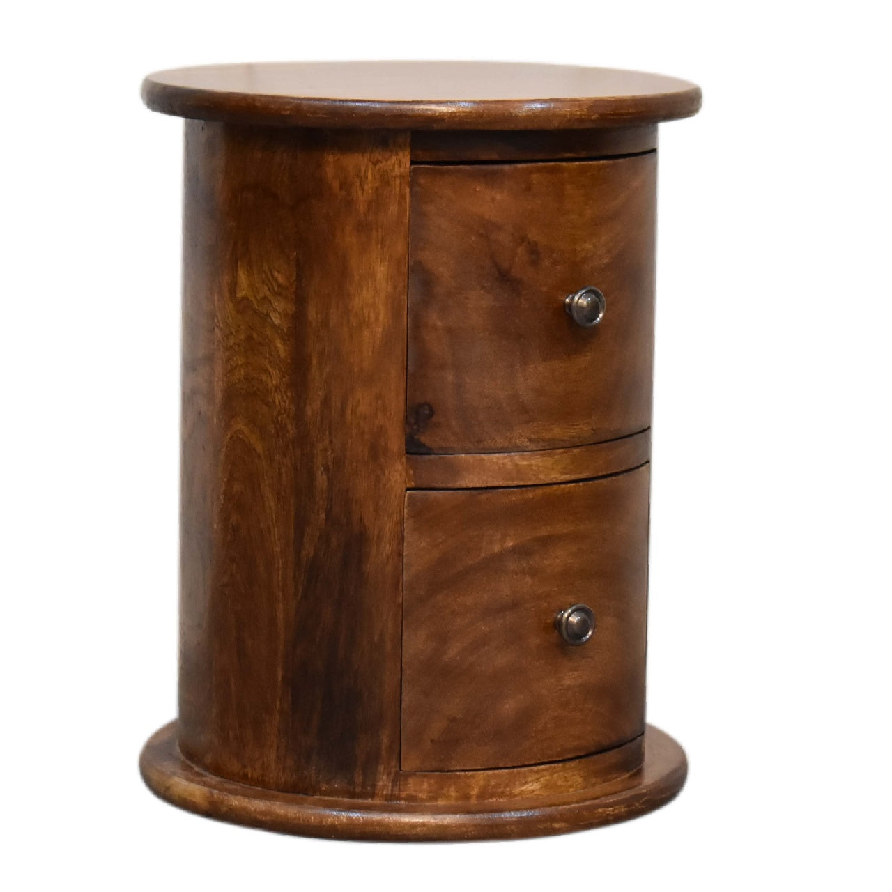 Solid Mango Wood Mini Chestnut 2 Drawer Drum Chest