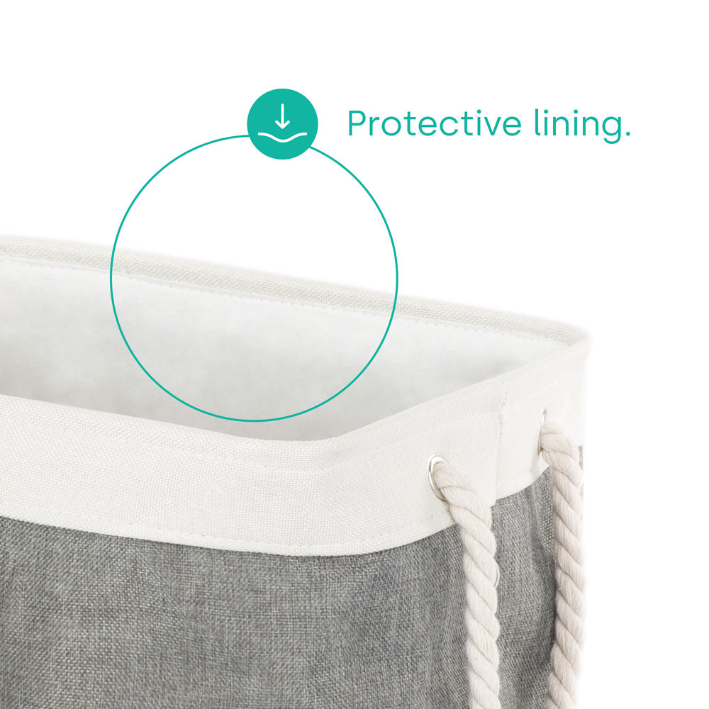 Livivo Large Fabric Storage Baskets With Rope Handles