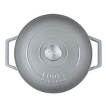 Cast Iron Casserole Dish 26cm Oven Proof Pan & Lid | 26cm | Gray