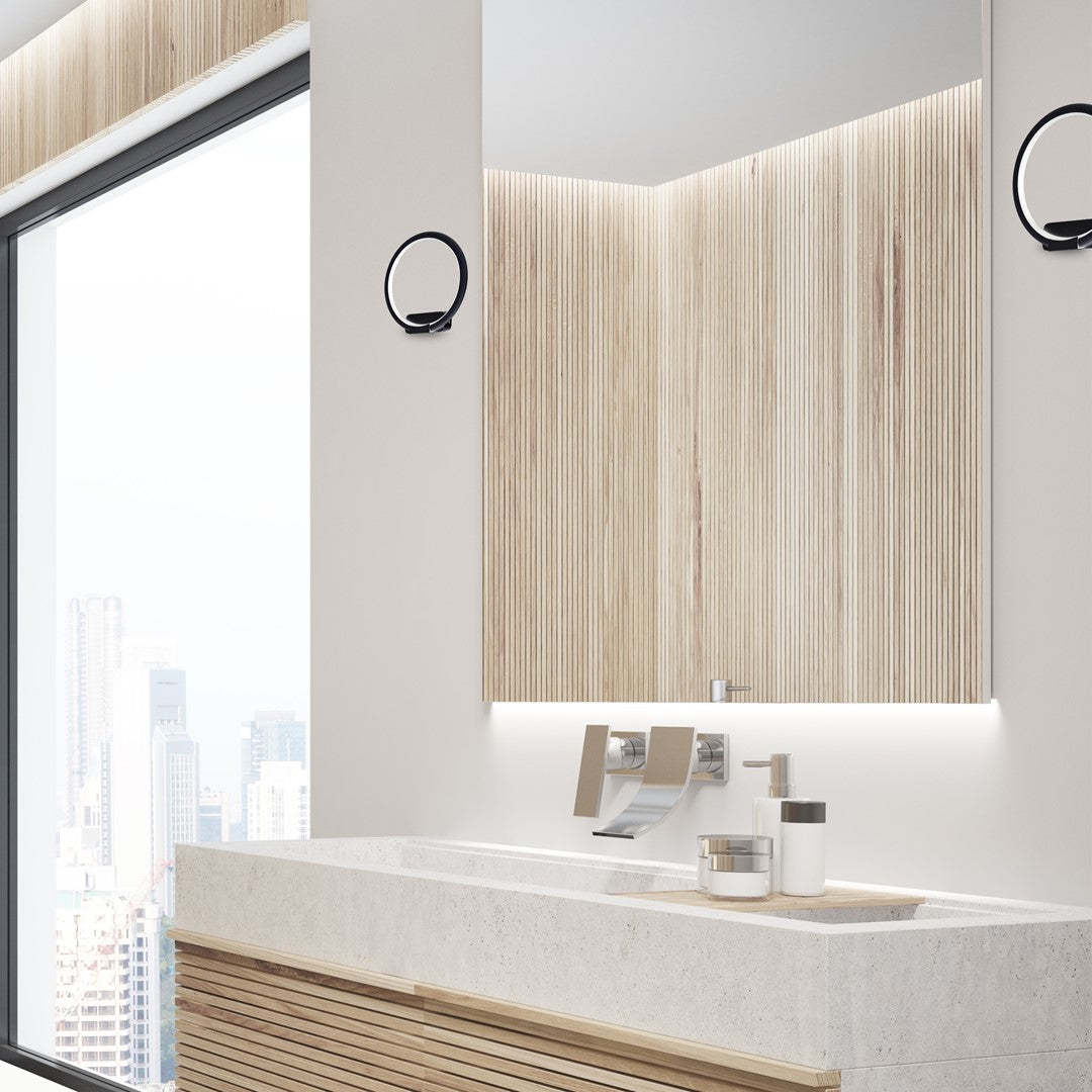 Orion 20cm Wall Light 6w(50w) Modern Black Circular Design With Highly Efficient Light Source Included