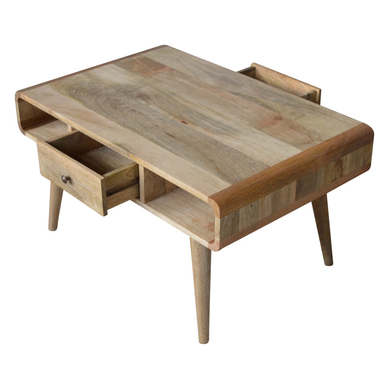 Solid Wood Curved Oak-ish Coffee Table