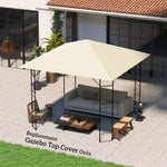 3x3m Gazebo Canopy Replacement Cover With Drain Holes Upf30+ | Cream