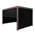 Wood Effect Aluminium Pergola With Blinds | 4m x 3m | Brown