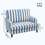 Cuddle Chair With Stripe, Armchair For Living Room | Blue