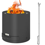 Fire Pit W/ Ash Tray & Poker, Black