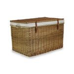 Wicker Large Light Steamed Storage Hamper | White
