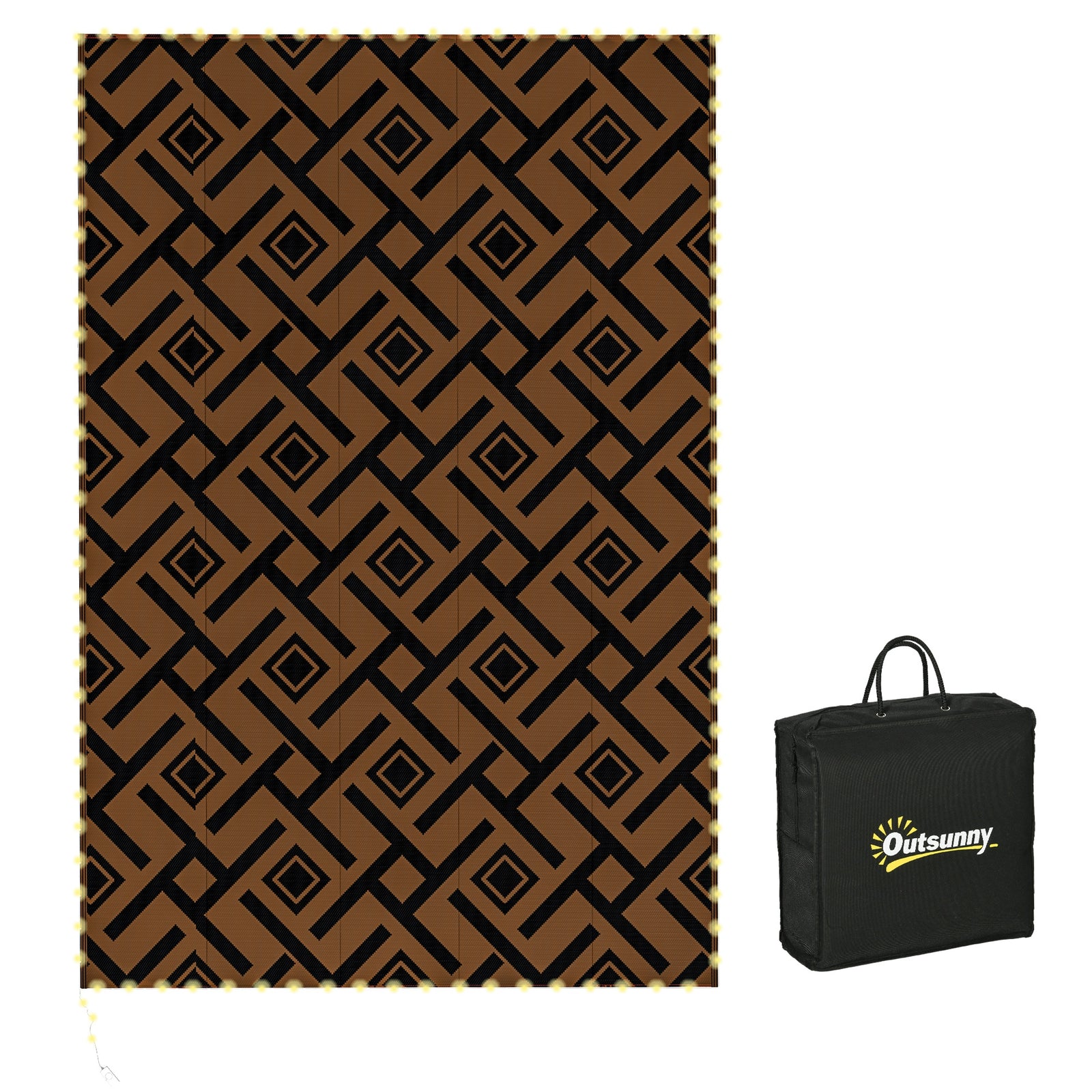 Rug W/ Led Light And Carry Bag 182x274cm Brown/black