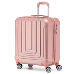56x45x25cm Large Cabin Carry On Case - Overhead Luggage Suitcase - 4 Spinner Wheels - Abs Hard Shell Cabin Bag | Cabin | Rose Gold