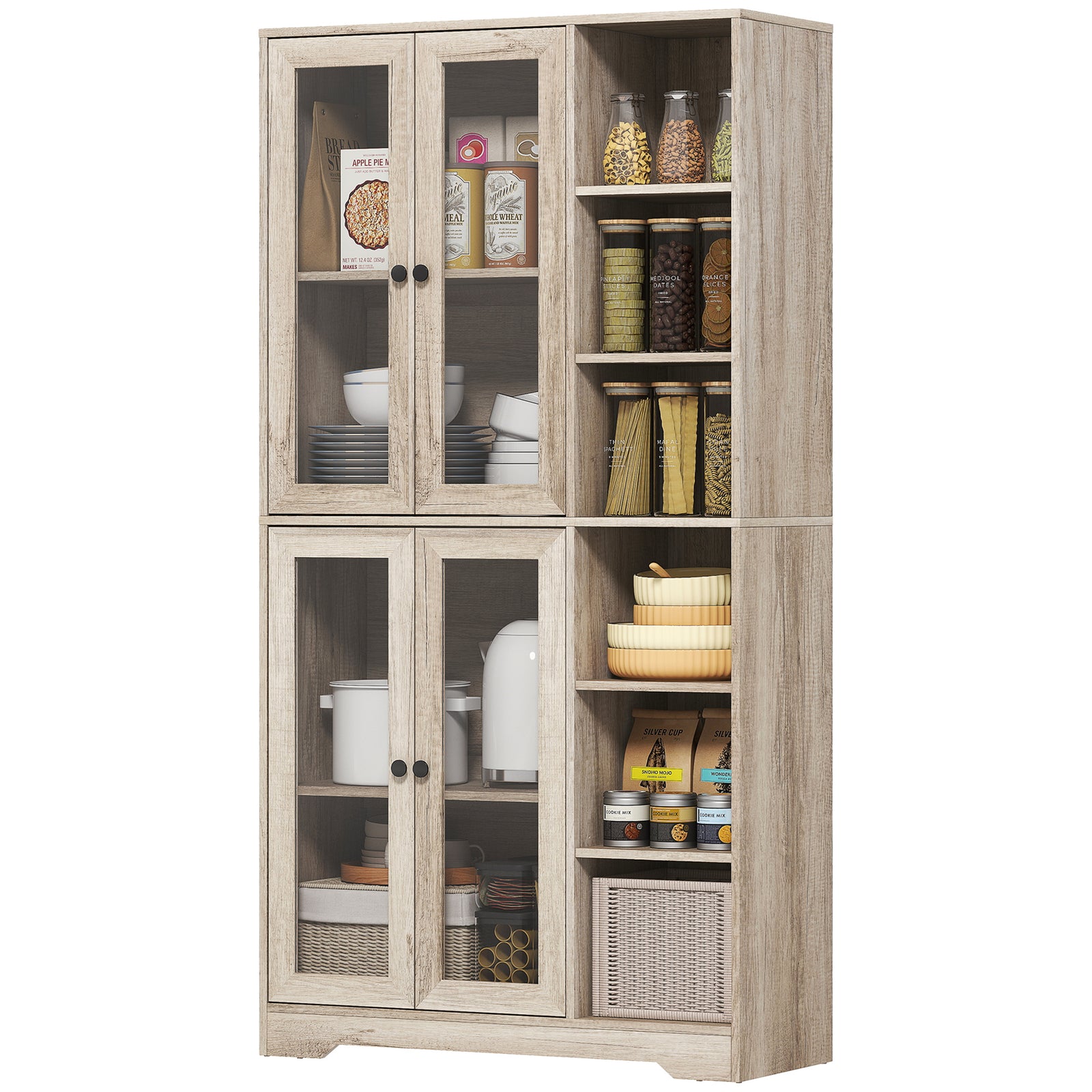 172cm Tall Kitchen Cupboard, Pantry Storage Cabinet | Light Grey