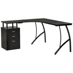 L-shaped Corner Pc Desk Table W/ Drawer Home Office | Black
