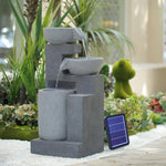 Outdoor Water Fountain Rockery Decor Solar Powered