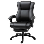 Pu Leather Office Chair W/ Foot Rest | Black