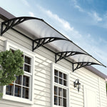 Window Door Awning Canopy With Brackets | Extra Large | Black