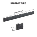 Recycled Rubber Scallop Garden Edging Border 1.2m | Set of 22 | Gray