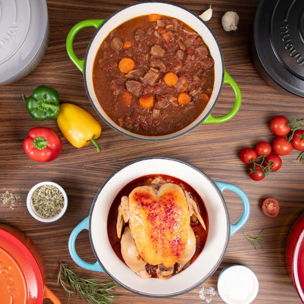 Cast Iron Dutch Oven Casserole Pot With Lid - 20cm (2l)  | Black