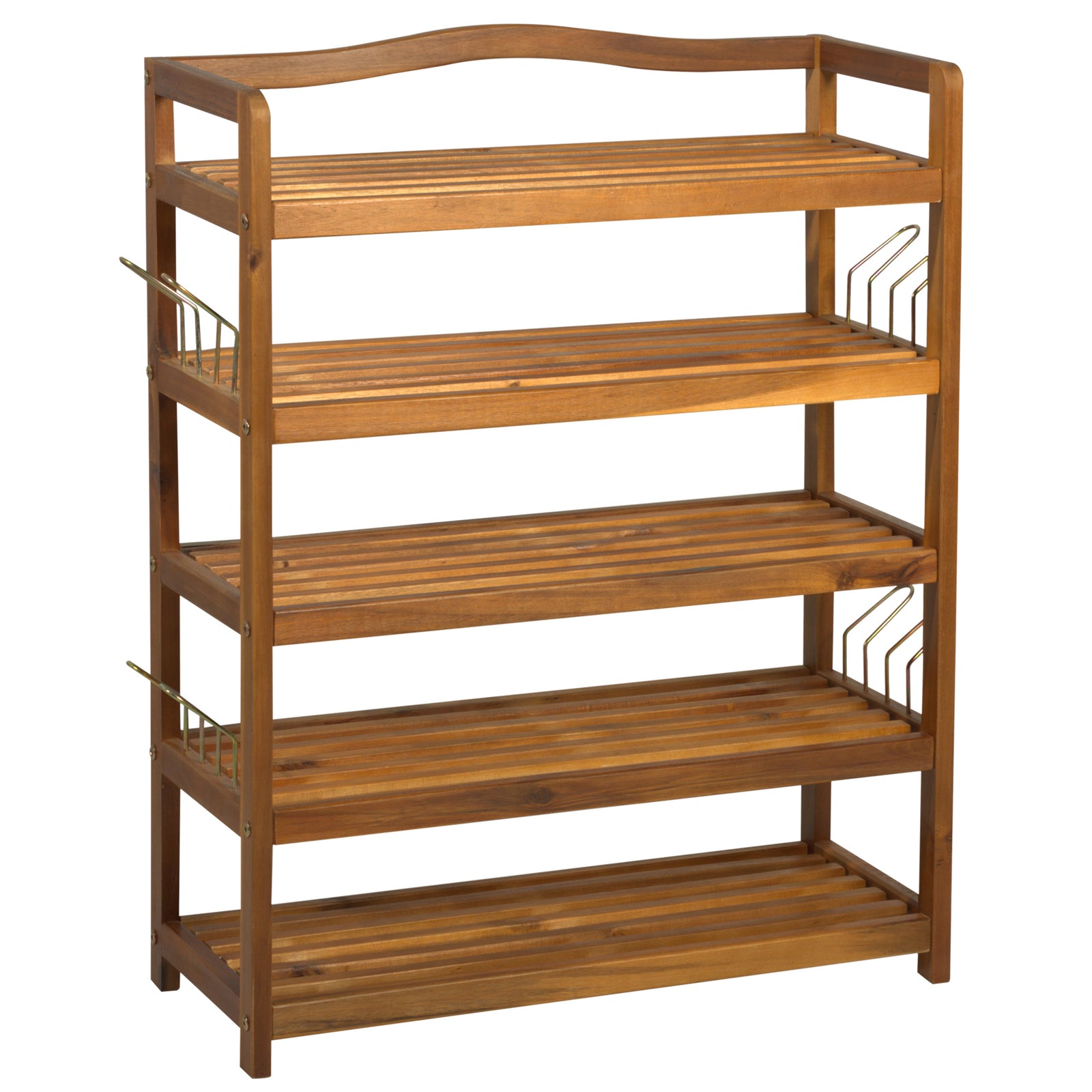 5-tier Shoe Rack Acacia Wood Shoe Storage Shelf For Entryway